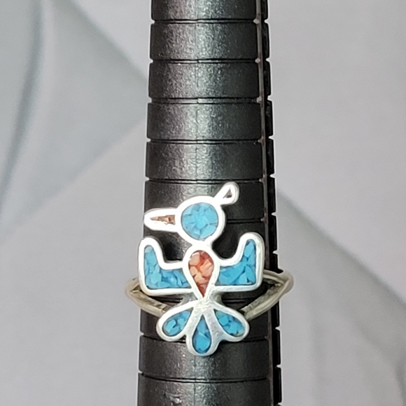 Crushed Turquoise Thunderbird Ring - Picture 10 of 11